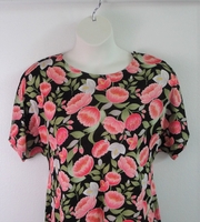 Tracie Shirt - Coral/Black Poppy Rayon Knit