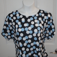 Image Tracie Shirt - Blue/White/Black Dot Cotton Knit (XS only)