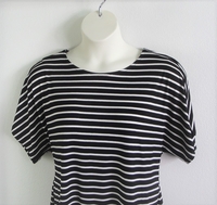 Image Tracie Shirt - Black Stripe Rayon Knit