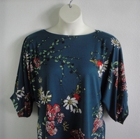 Image Libby Shirt - Spruce Green Floral Brushed Polyester Knit (XS only)