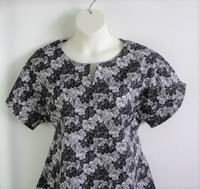 Image Gracie Shirt - Black Sketch Floral