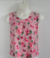Image Sara Shirt - Pink Floral Brushed Poly Knit