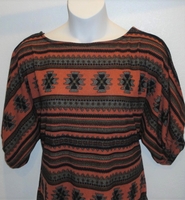 Image Jan Sweater - Orange/Brown Aztec Geometric Sweater Knit