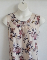 Image Sara Shirt - Tan Floral Rayon Knit